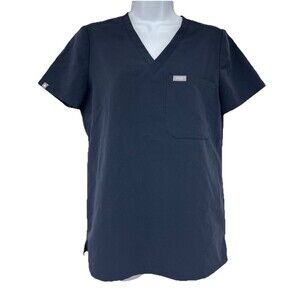 Figs (XS) Scrub Top Womens Blue Catarina One Pocket Nurse Shirt Tech